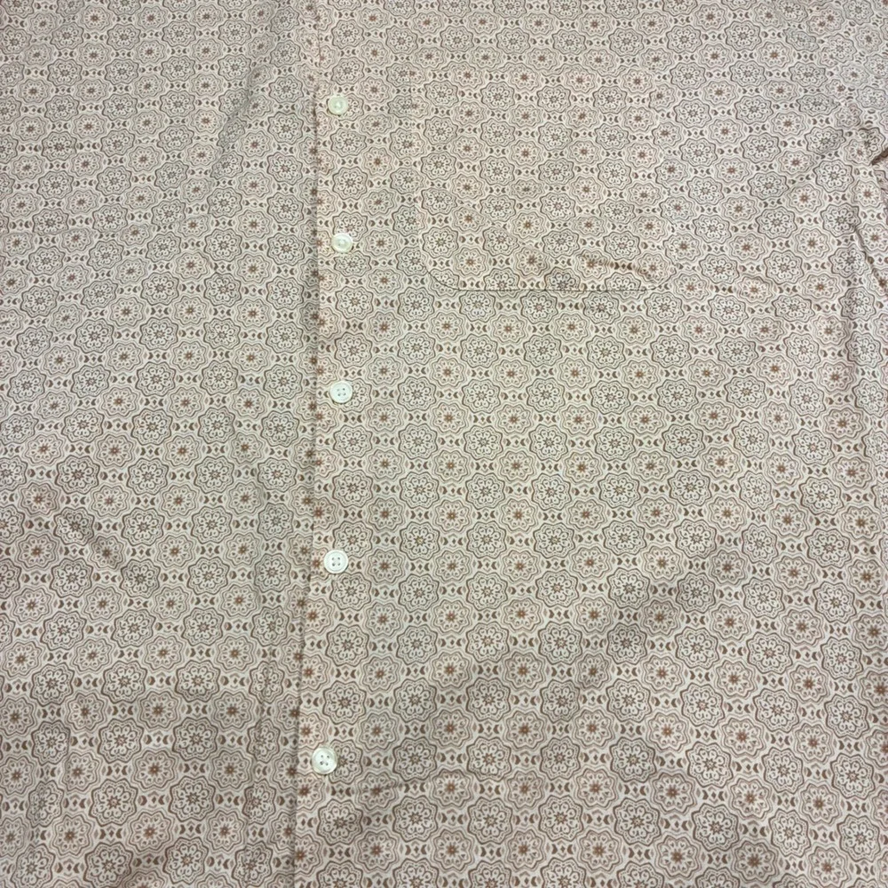 Abercrombie &‎ Fitch Oversized Shirt Mens L Tan Geometric Print Button Up